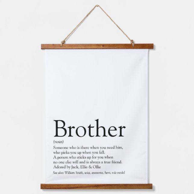 World's Best Ever Brother Definition Hanging Tapestry (Front)