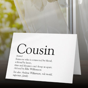 World's Best Ever Cousin Definition Card