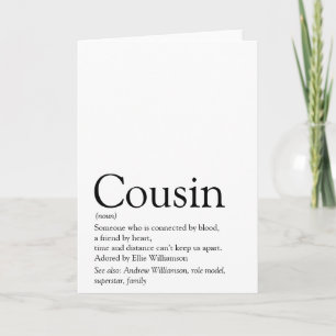 World's Best Ever Cousin Definition Card
