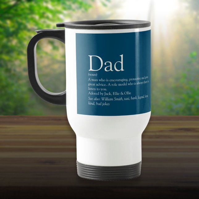 World's Best Ever Dad Daddy Father Definition Blue Travel Mug (World's Best Ever Dad Daddy Father Definition Blue Travel Mug)