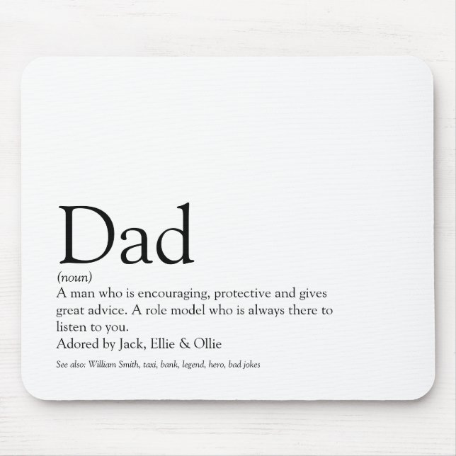 World's Best Ever Dad Daddy Father Definition Mouse Mat (Front)