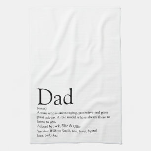 World's Best Ever Dad, Daddy, Father Definition Tea Towel