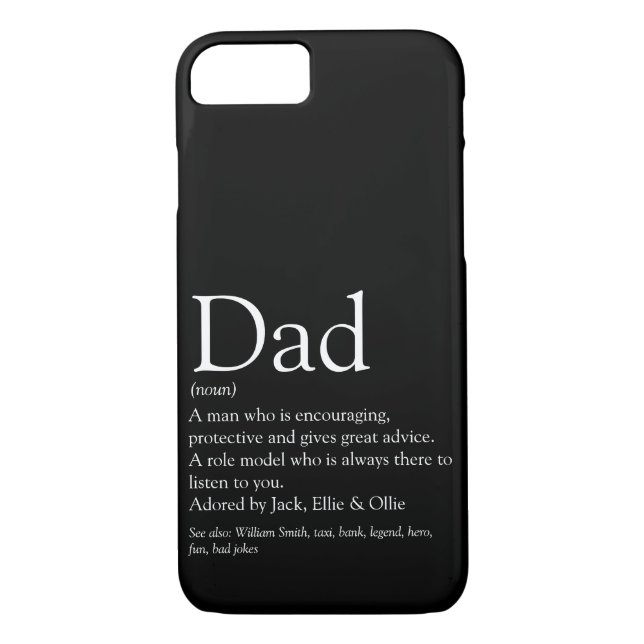 World's Best Ever Dad Definition Fun Modern Black Case-Mate iPhone Case (Back)