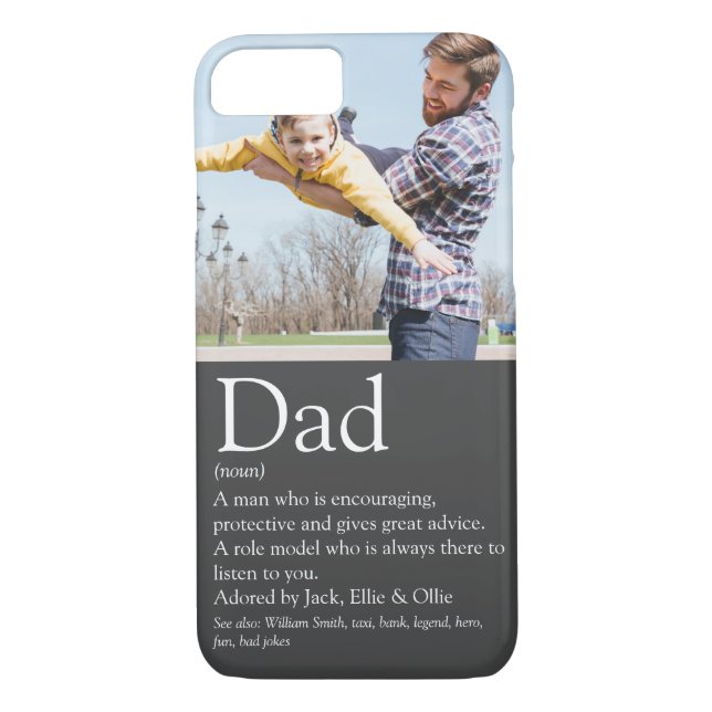 World's Best Ever Dad Definition Fun Photo Grey Case-Mate iPhone Case (Back)