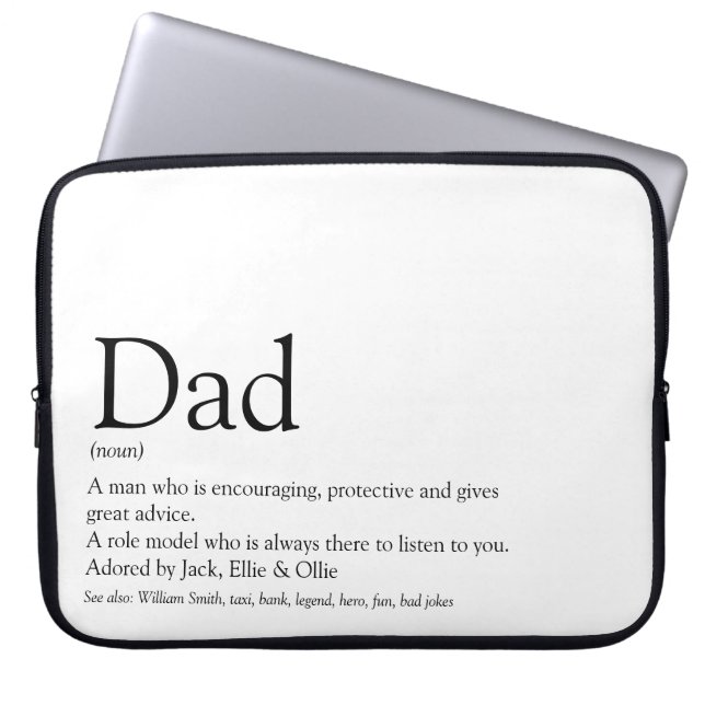 World's Best Ever Dad Father Daddy Definition Fun Laptop Sleeve (Front)
