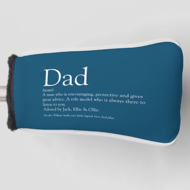 World's Best Ever Dad, Father Definition Blue Golf Head Cover (Front)