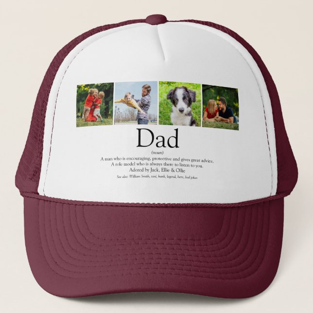 World's Best Ever Dad Father Fun Definition Photo Trucker Hat (Front)