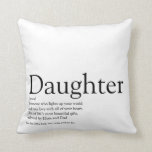World's Best Ever Daughter Definition Simple Fun Cushion<br><div class="desc">Personalise for your special daughter or hija (big or small) to create a unique gift. A perfect way to show her how amazing she is every day. Designed by Thisisnotme©</div>