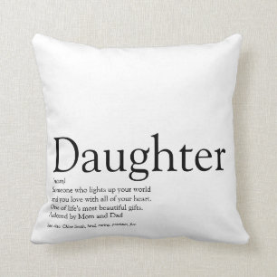 World's Best Ever Daughter Definition Simple Fun Cushion