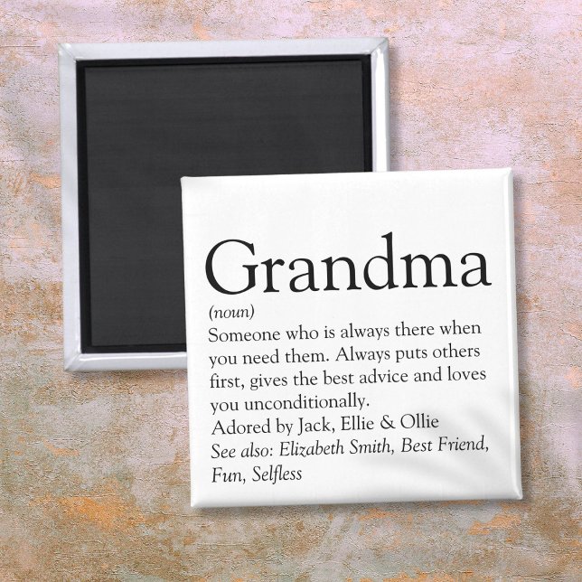 World's Best Ever Grandma, Grandmother Definition Magnet (World's Best Ever Grandma, Grandmother Definition Magnet)