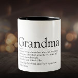 World's Best Ever Grandma Grandmother Definition Two-Tone Coffee Mug<br><div class="desc">Personalise for your special Grandma, Grandmother, Granny, Nan, Nanny or Abuela to create a unique gift for birthdays, Christmas, mother's day or any day you want to show how much she means to you. A perfect way to show her how amazing she is every day. Designed by Thisisnotme©</div>