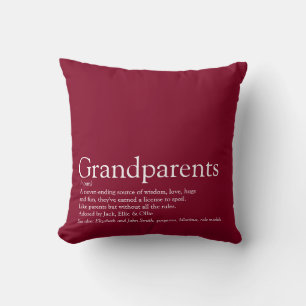 World's Best Ever Grandparents Definition Burgundy Cushion
