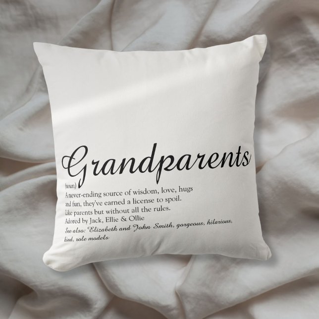 World's Best Ever Grandparents Definition Cushion (World's Best Ever Grandparents Definition Throw Pillow)