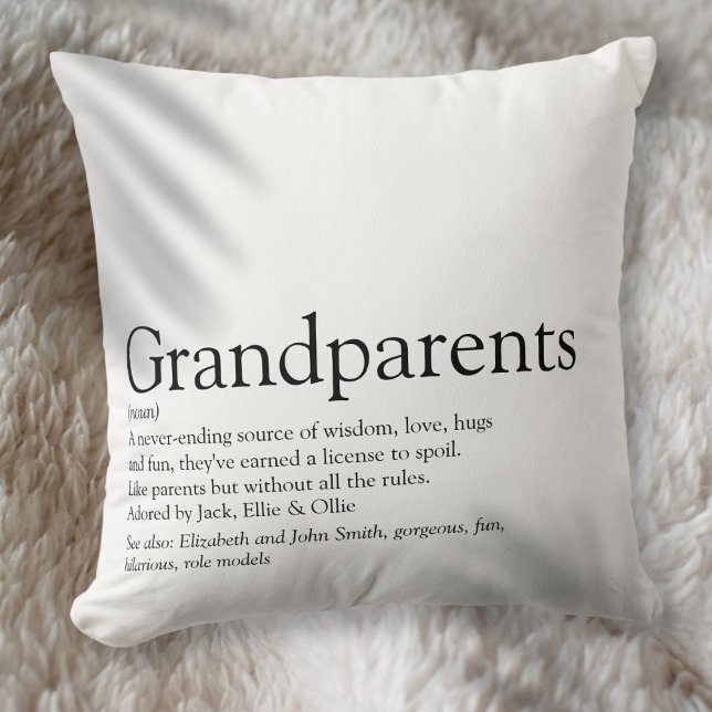 World's Best Ever Grandparents Definition Cushion (World's Best Ever Grandparents Definition Throw Pillow)