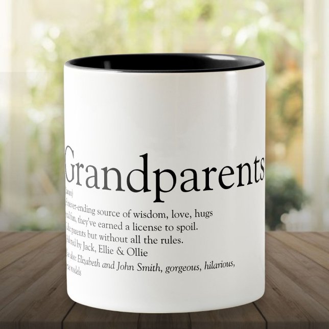 Worlds Best Ever Grandparents Definition Two-Tone Coffee Mug (Worlds Best Ever Grandparents Definition Two-Tone Coffee Mug)