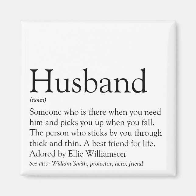 World's Best Ever Husband Definition Magnet (Front)