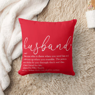 World's Best Ever Husband Definition Red Cushion