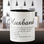 World's Best Ever Husband Definition Script Two-Tone Coffee Mug<br><div class="desc">Personalise for your special husband to create a unique gift for birthdays,  anniversaries,  weddings,  Christmas or any day you want to show how much he means to you. A perfect way to show him how amazing he is every day. Designed by Thisisnotme©</div>