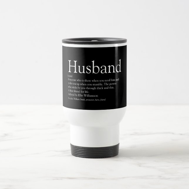 World's Best Ever Husband Definition Travel Mug (Center)