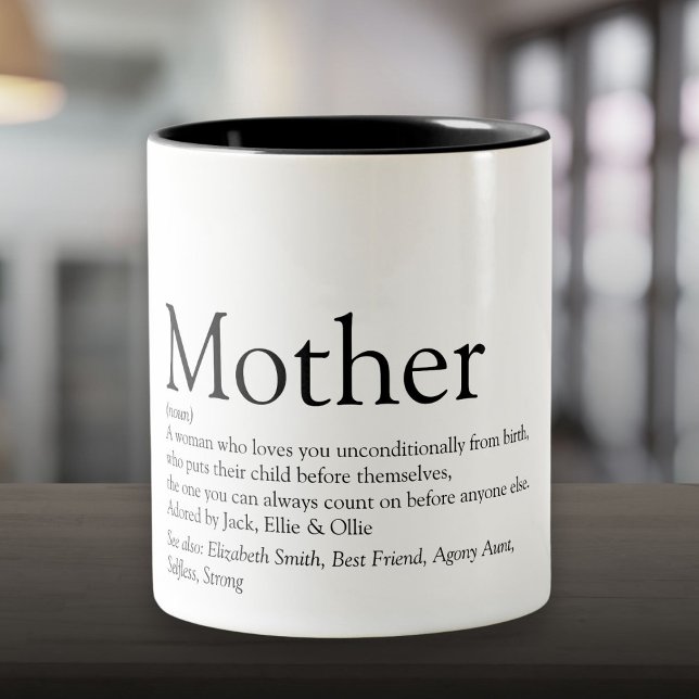 World's Best Ever Mum, Mum, Mother Definition Two-Tone Coffee Mug (World's Best Ever Mom, Mum, Mother Definition Two-Tone Coffee Mug)