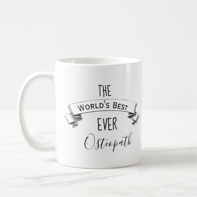 Worlds' Best Ever Personalised Osteopath Coffee Mug (Left)