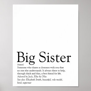 World's Best Ever Sister Definition Modern Fun Poster