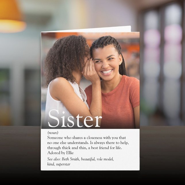 World's Best Ever Sister Definition Photo Card (World's Best Ever Sister Definition Photo Card)