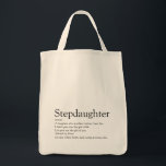 World's Best Ever Stepdaughter Definition Tote Bag<br><div class="desc">Personalise for your special stepdaughter or hijastra to create a unique gift. A perfect way to show her how amazing she is every day. Designed by Thisisnotme©</div>