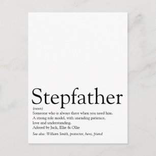 World's Best Ever Stepfather, Stepdad Definition Postcard