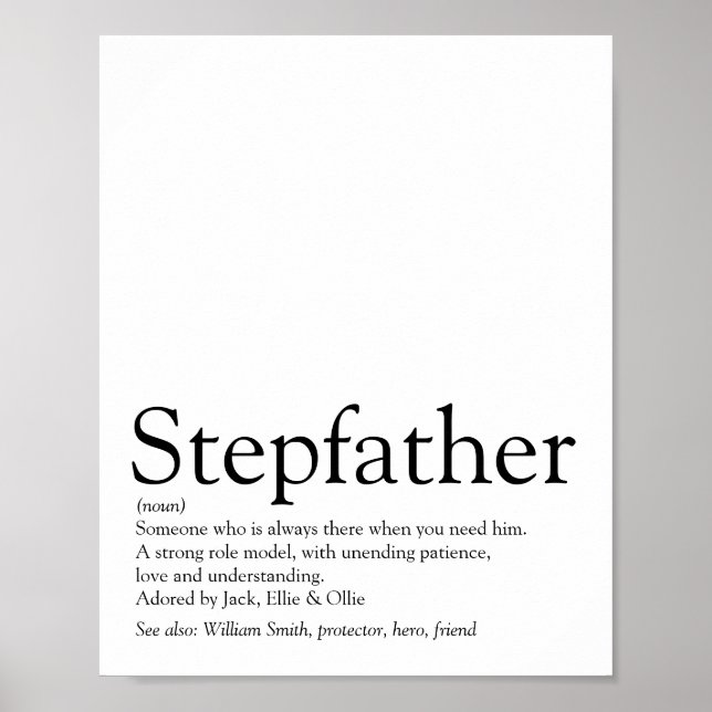 World's Best Ever Stepfather, Stepdad Definition Poster (Front)