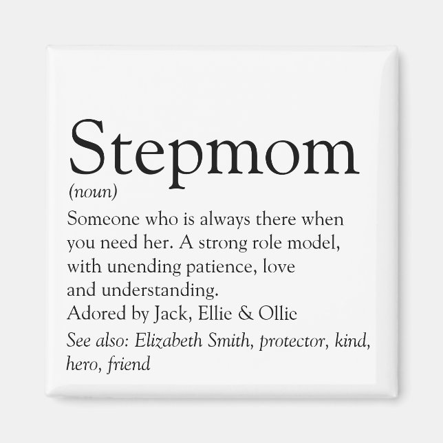 World's Best Ever Stepmom, Stepmother Definition Magnet (Front)