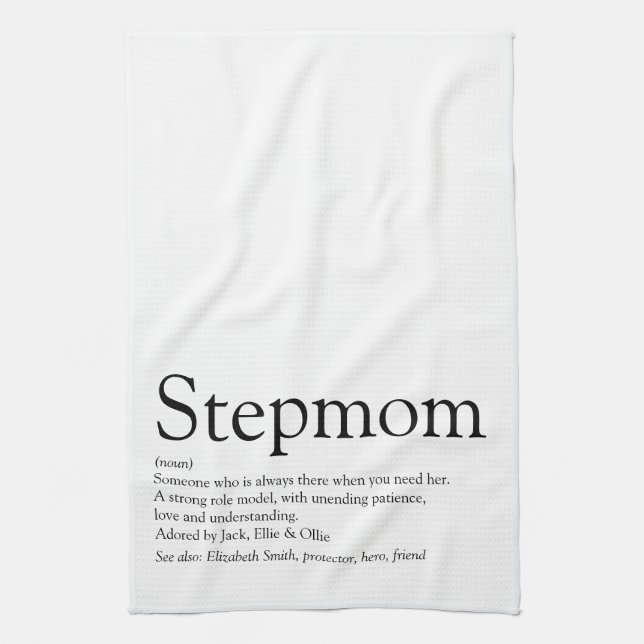 World's Best Ever Stepmom, Stepmother Definition Tea Towel (Vertical)