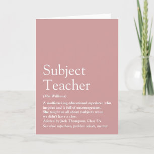 World's Best Ever Teacher Definition Card