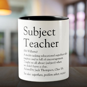 World's Best Ever Teacher Definition Two-Tone Coffee Mug