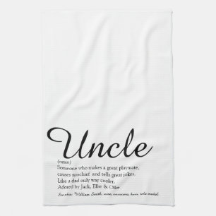 World's Best Ever Uncle, Funcle Modern Definition Tea Towel