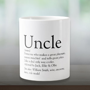 World's Best Ever Uncle Modern Black and White Large Coffee Mug