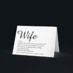 World's Best Ever Wife Definition Chic Script Card<br><div class="desc">Personalise for your special wife to create a unique gift for birthdays,  anniversaries,  weddings,  Christmas or any day you want to show how much she means to you. A perfect way to show her how amazing she is every day. Designed by Thisisnotme©</div>