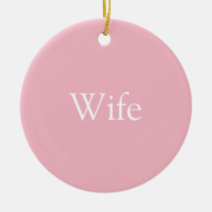 World's Best Ever Wife Definition Girly Pink Ceramic Tree Decoration