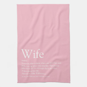 World's Best Ever Wife Definition Girly Pink Fun Tea Towel
