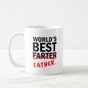 World's Best Farter   Funny Quote Black & Red Text Coffee Mug