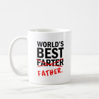 World's Best Farter | Funny Quote Black & Red Text Coffee Mug