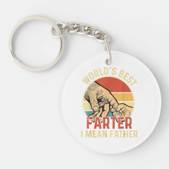 World's Best Farter I Mean Father Day Dad Day Gift Key Ring (Front)