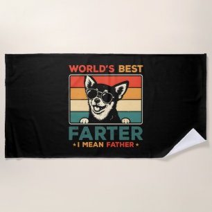 World's Best Farter I Mean Father Funny Dad Dog Beach Towel