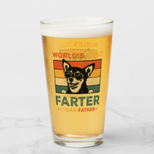World's Best Farter I Mean Father Funny Dad Dog Glass