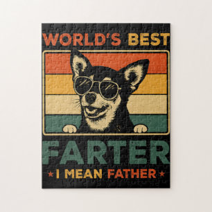 World's Best Farter I Mean Father Funny Dad Dog Jigsaw Puzzle