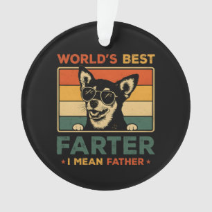 World's Best Farter I Mean Father Funny Dad Dog Ornament