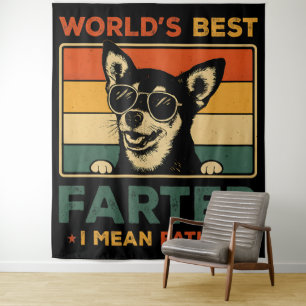 World's Best Farter I Mean Father Funny Dad Dog Tapestry