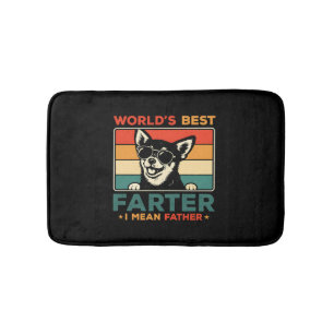 World's Best Farter I Mean Father Funny Dog Dad Bath Mat