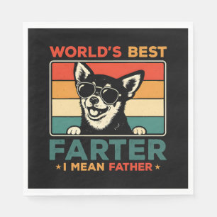 World's Best Farter I Mean Father Funny Dog Dad Napkin