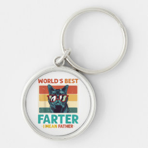 Worlds Best Farter I Mean Father t shirt Best Cat Key Ring